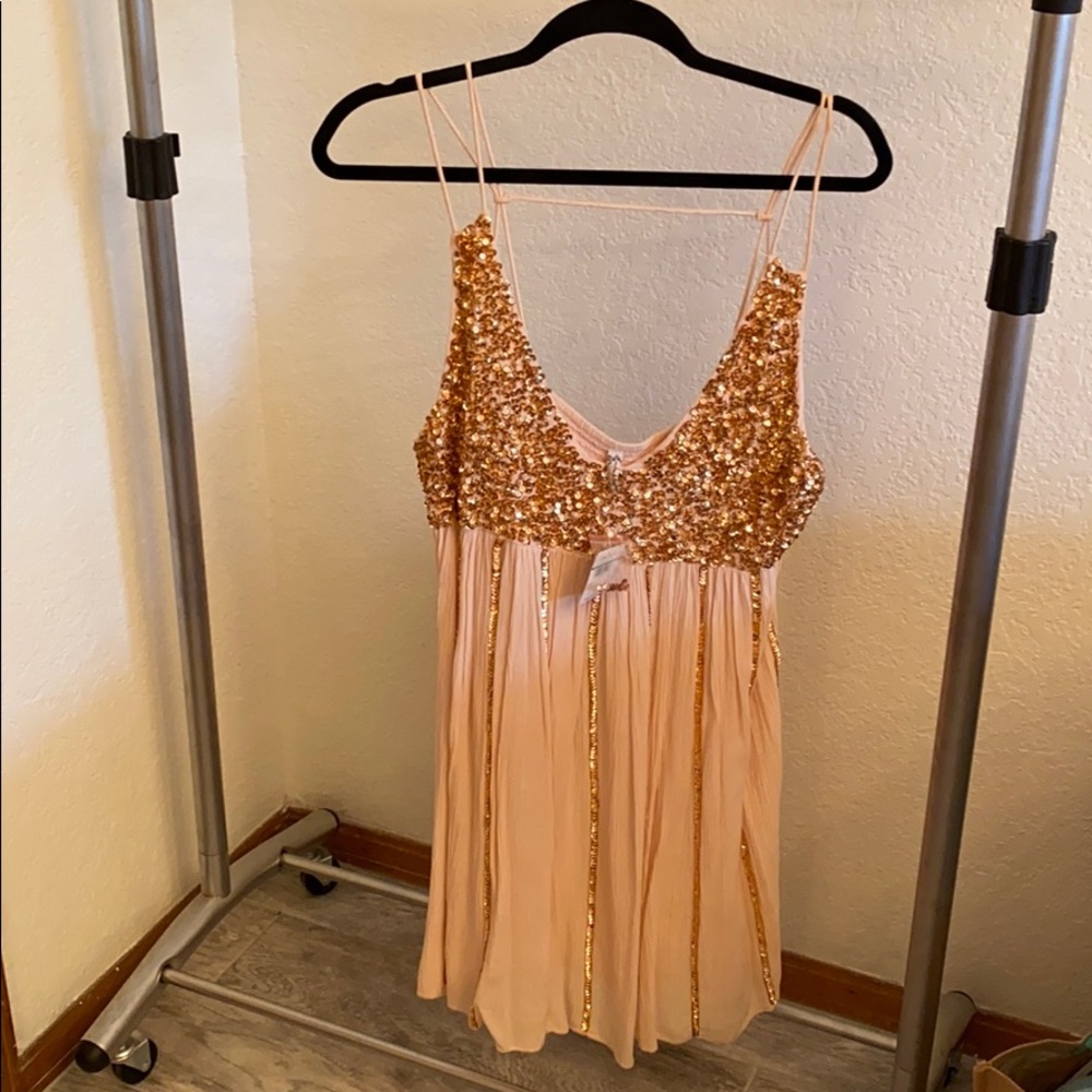 NEW Free people rose gold sequin dress